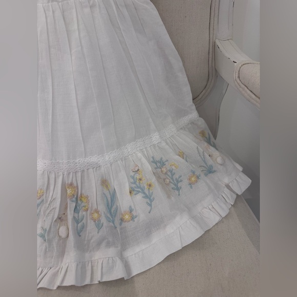 🐰4T 100% Cotton Floral Embroidered Puff Sleeve Spring Bunny Toddler Dress NWT - Picture 11 of 16